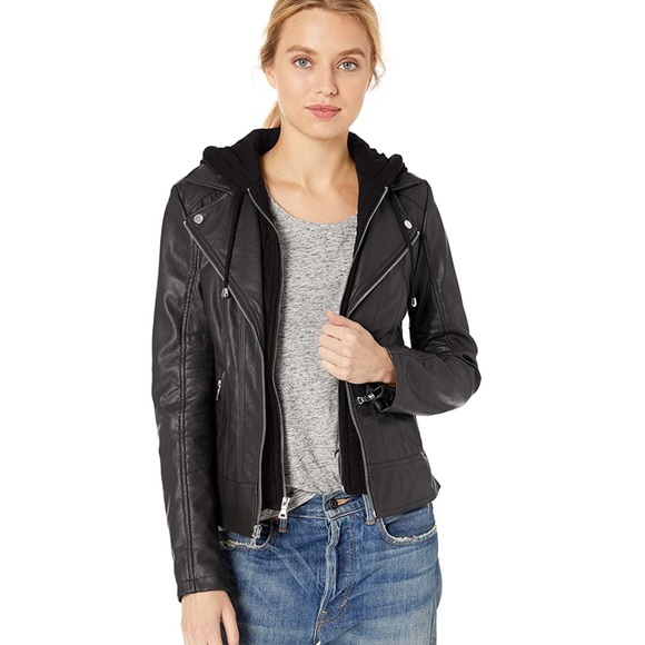Guess Faux Leather Jacket retail $180 - Picture 2 of 16